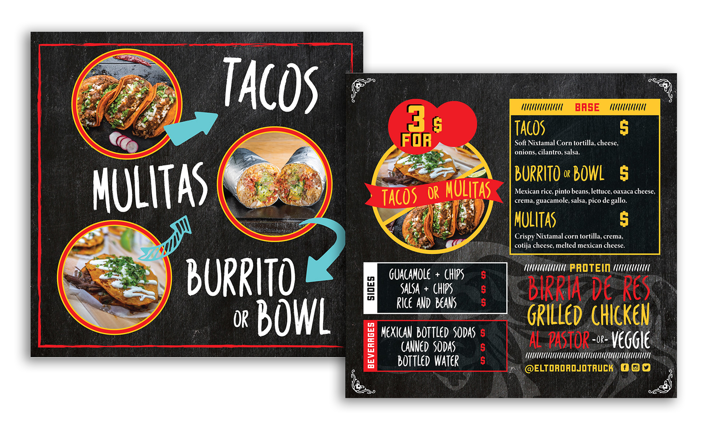 Birria Del Toro Rojo Food Truck Menu
