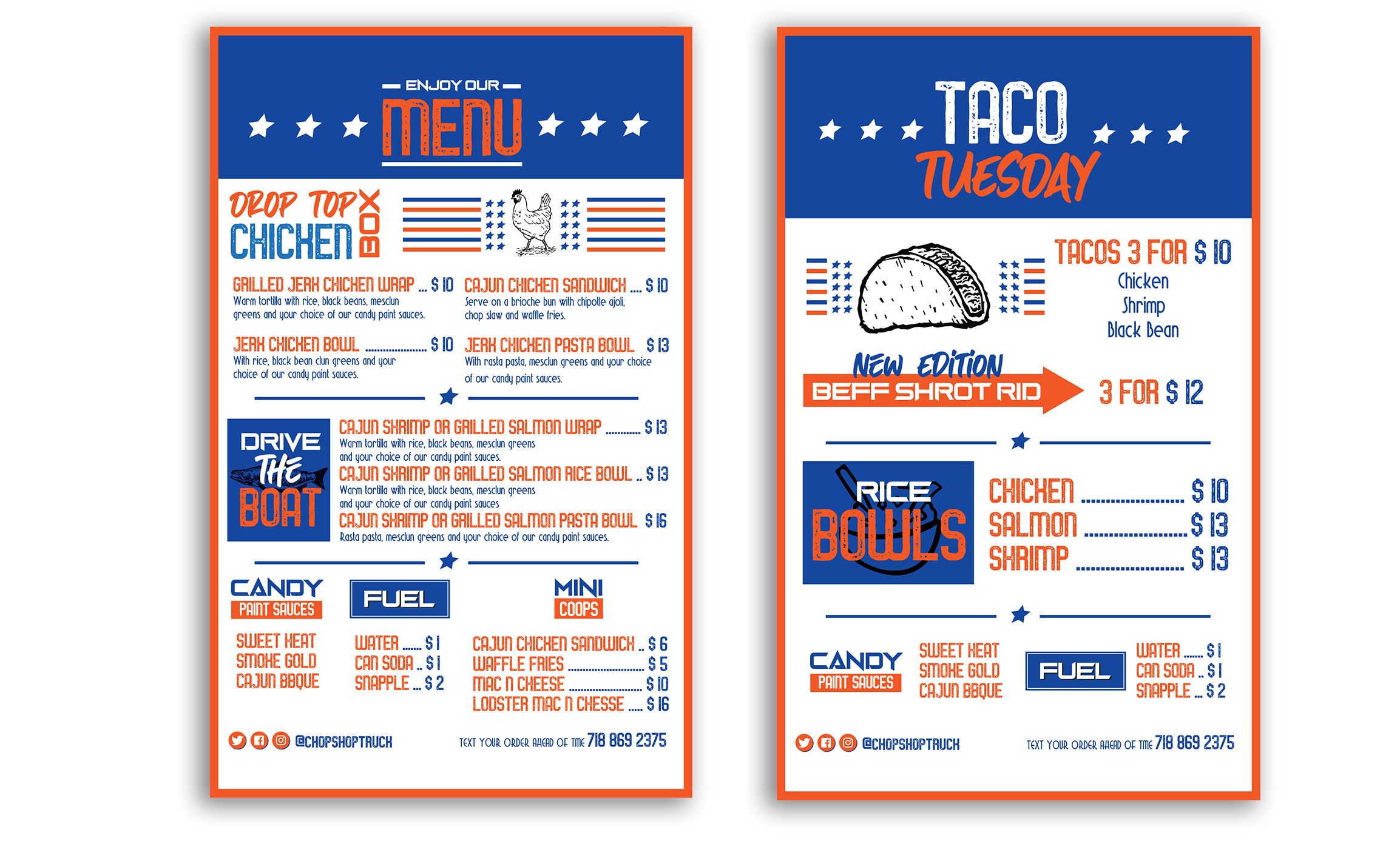Chop Shop Branding & Food Truck Menu