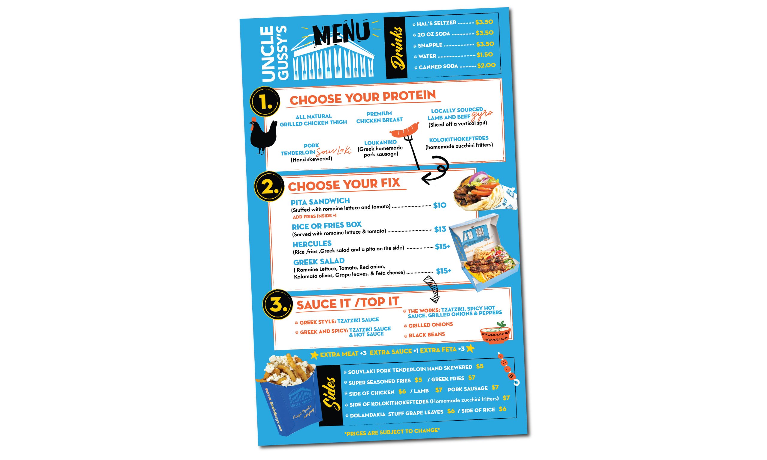 Uncle Gussy's Menu